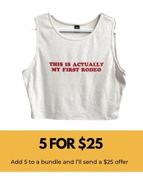 Cropped Ribbed Tank with Red Slogan